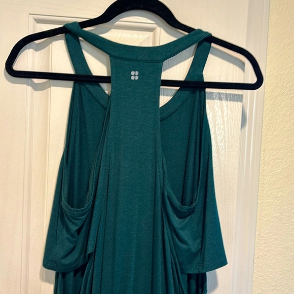 Sweaty Betty Holistic cut out jersey maxi dress in teal, size Large - Picture 5 of 5